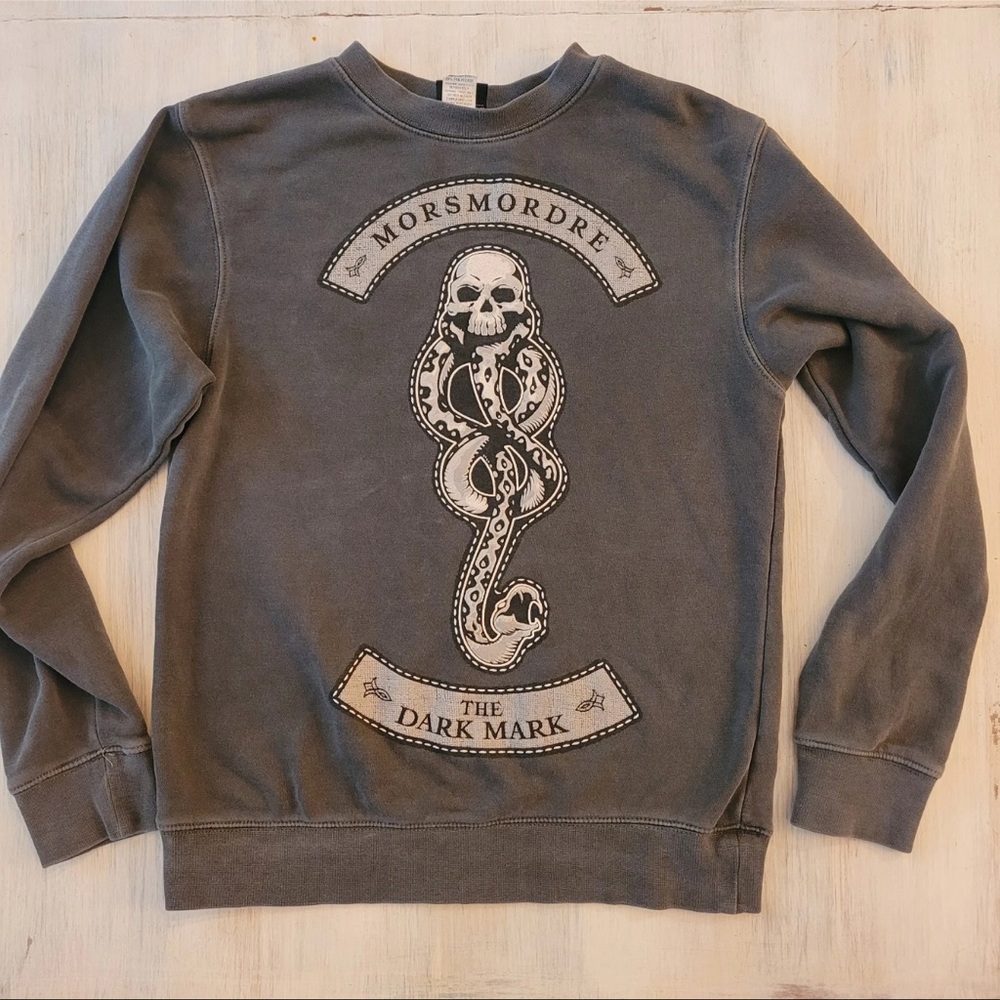 UNIVERSAL Wizarding World of Harry Potter Death Mark Gray Sweater UNISEX XS USED